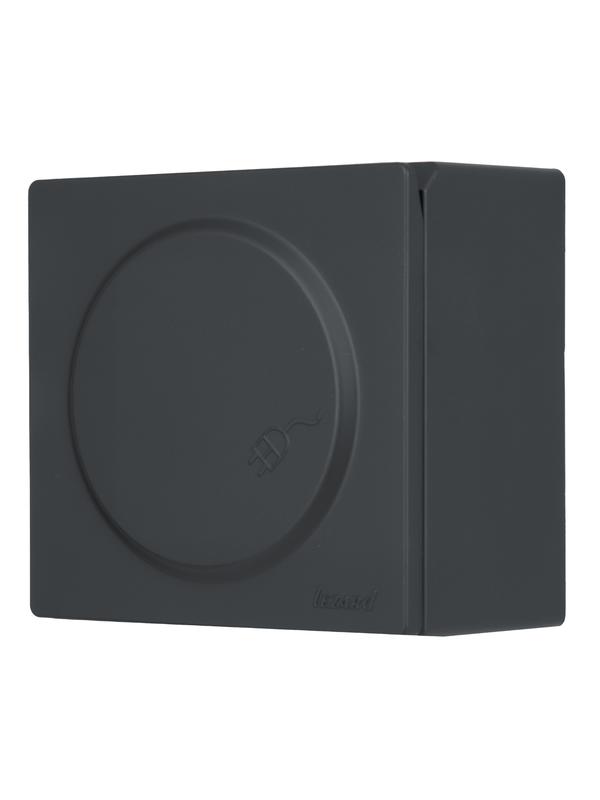  Розетка 1-м ОП LETO с заземл. с крышкой LETO ПБТ графит LEZARD 752-3400-123B фото в каталоге от BTSprom.by