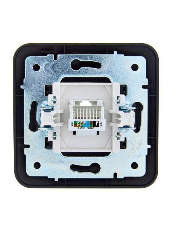  Розетка компьютерная 1-м СП ASTI IP20 RJ45 в сборе Cat 5e черн. бархат LEZARD 7081-4242-139 фото в каталоге от BTSprom.by