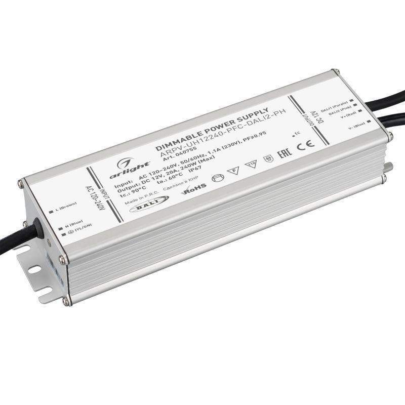 блок питания arpv-uh12240-pfc-dali2-ph (12в 20а 240вт) (ip67 металл) arlight 040755 от BTSprom.by