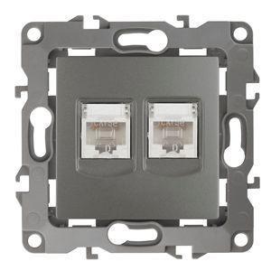 розетка компьютерная 2-м эра12 rj45 12-3108-12 графит эра б0019354 от BTSprom.by