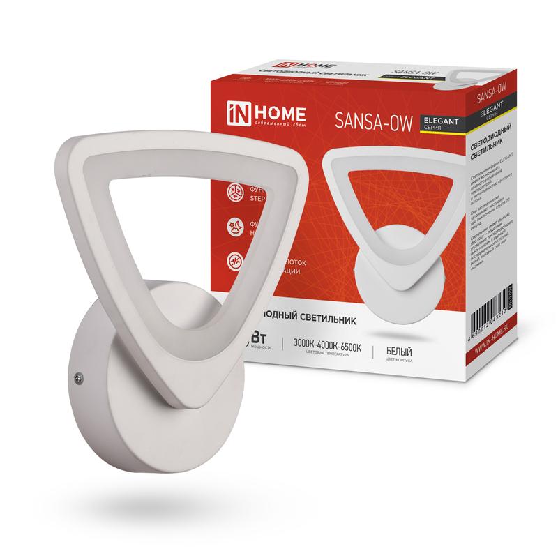 светильник светодиодный elegant sansar-w 15вт 3000-6500к 1050лм 230в step color бел. in home 4690612043210 от BTSprom.by