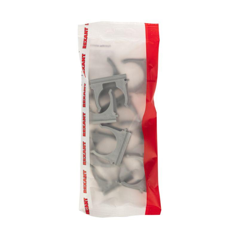  Держатель для труб (клипса) d32мм сер. (уп.10шт) Rexant 28-0132-4 фото в каталоге от BTSprom.by