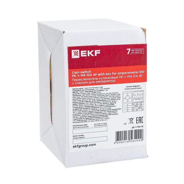  Переключатель кулачковый ПК-1-194 10А с ключом для амперметра PROxima EKF pk-1-194-10 фото в каталоге от BTSprom.by
