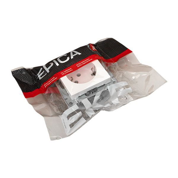  Розетка СП Эпика 16А с заземл. без защ. шторок механизм бел. EKF UP1-SOW-110 фото в каталоге от BTSprom.by