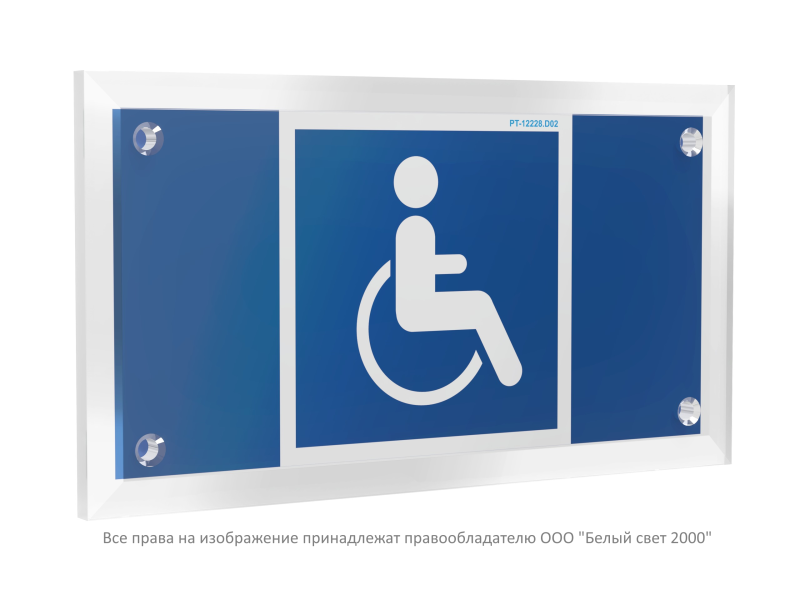 знак безопасности pt-12228.d02 "символы доступности для инвалидов всех категорий" белый свет a20973 от BTSprom.by