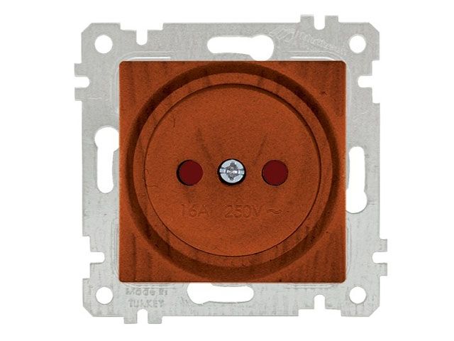 розетка 1-ая (скрытая, без рамки, б/з, шторки) вишня, rita, mutlusan (16 a, 250 v, ip 20) 2200 606 0256 от BTSprom.by