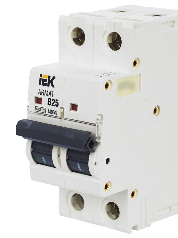 Выключатель автоматический модульный 2п B 25А M06N ARMAT IEK AR-M06N-2-B025 фото в каталоге от BTSprom.by