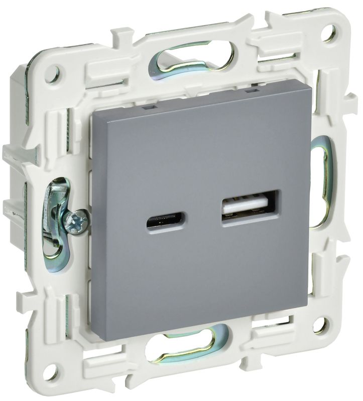 розетка usb a+c 3.1а skandy sk-r14gr сер. iek sk-u22-d31-k03 от BTSprom.by