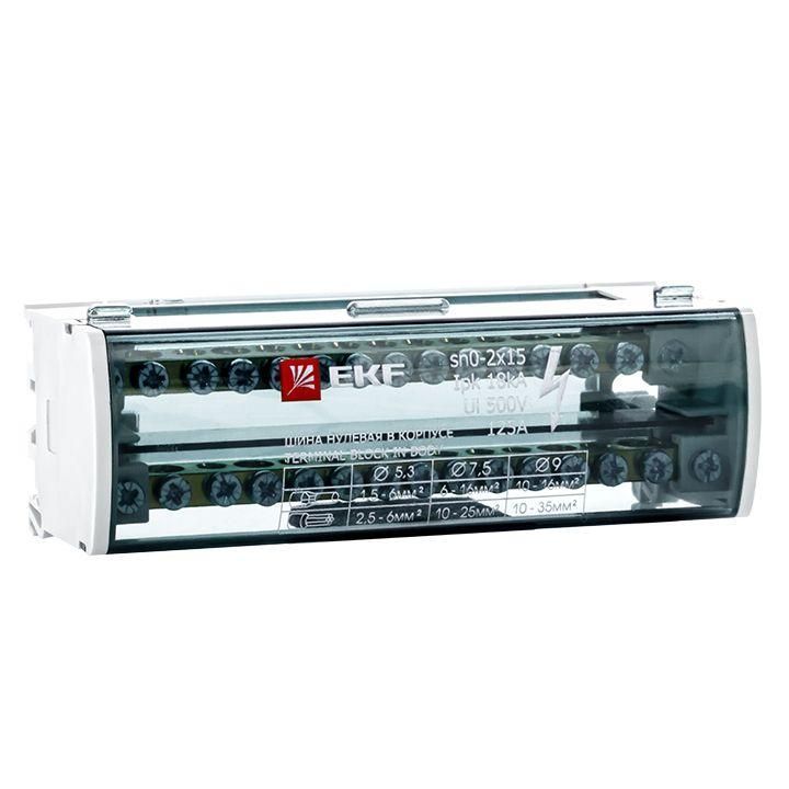 шина нулевая в корпусе 2х15 ekf sn0-2x15 от BTSprom.by