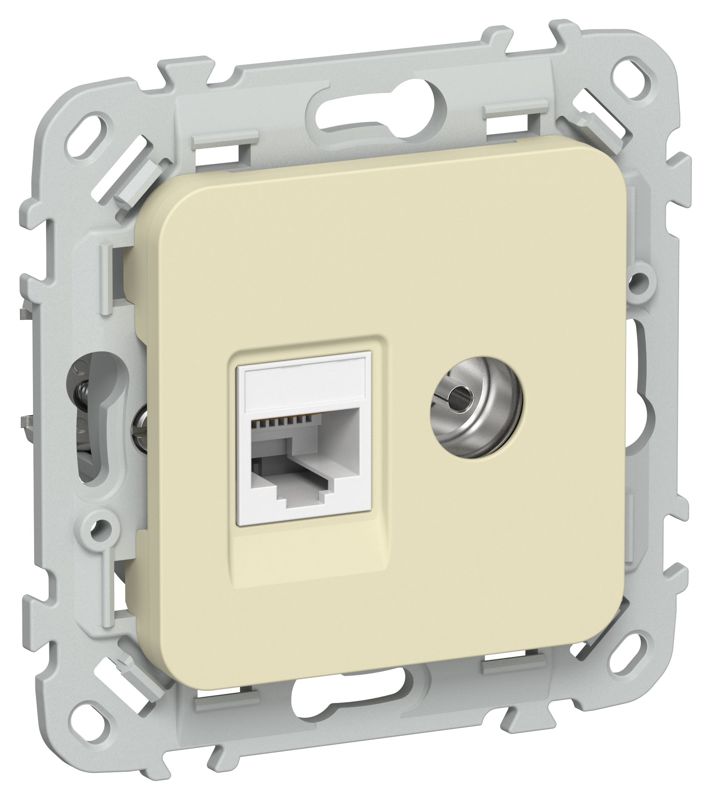 розетка 2-м сп flite рктв5е-2-0-флн rj45/tv кат.5e utp механизм навахо iek fi-ak22-1-k87 от BTSprom.by