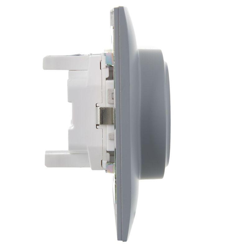  Розетка 2-м SKANDY 16А с заземл. защ. шторки в сборе SK-R07Gr сер. IEK SK-R24-16-K03-F фото в каталоге от BTSprom.by