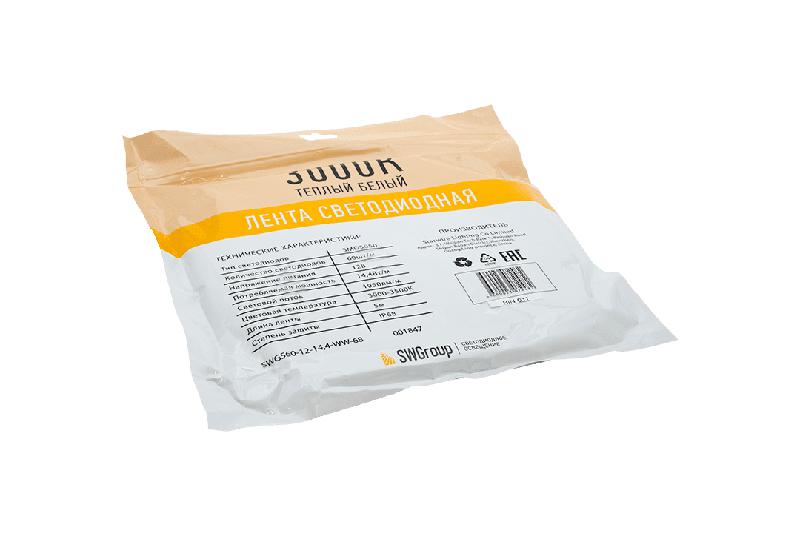  Лента светодиодная стандарт 5050 60LED/м 14.4Вт/м тепл. бел. 12В IP68 (уп.5м) SWG Standard 00-00001847 фото в каталоге от BTSprom.by