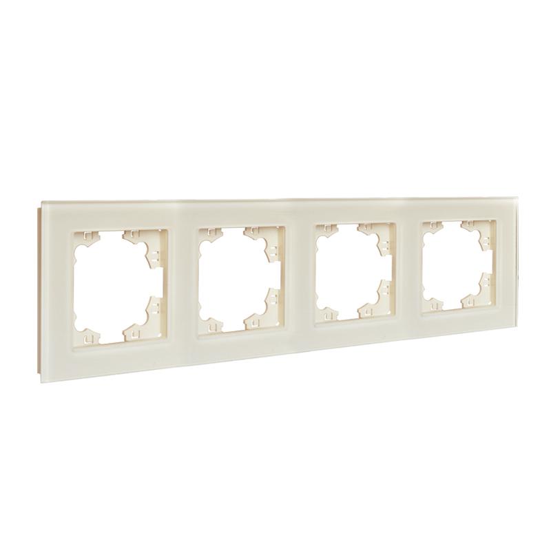  Рамка 4-м Афина стеклянная сл. кость (ivory) UNIVersal 2275 фото в каталоге от BTSprom.by