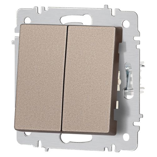  Выключатель 2-кл. СП Accent 6-104-08 10А IP20 250В AL/CU бронза Intro Б0063497 фото в каталоге от BTSprom.by