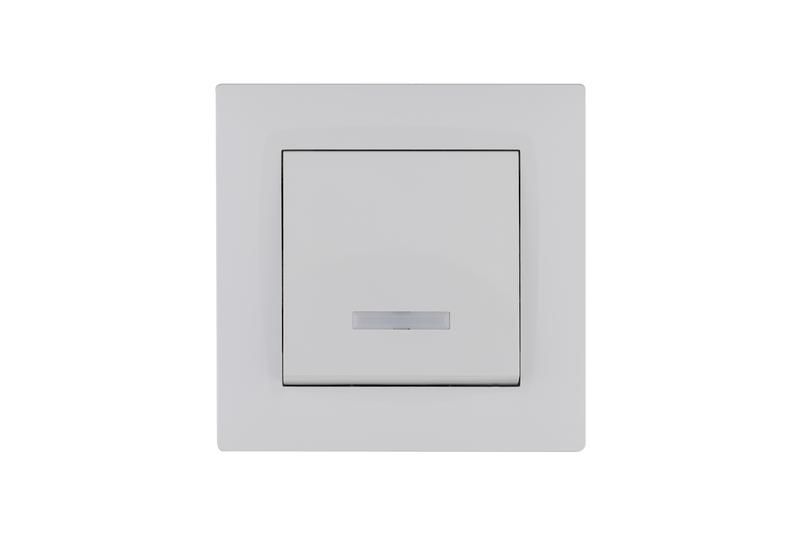 выключатель 1-клав. с подсветкой karea rizz бел. makel 88001021 от BTSprom.by