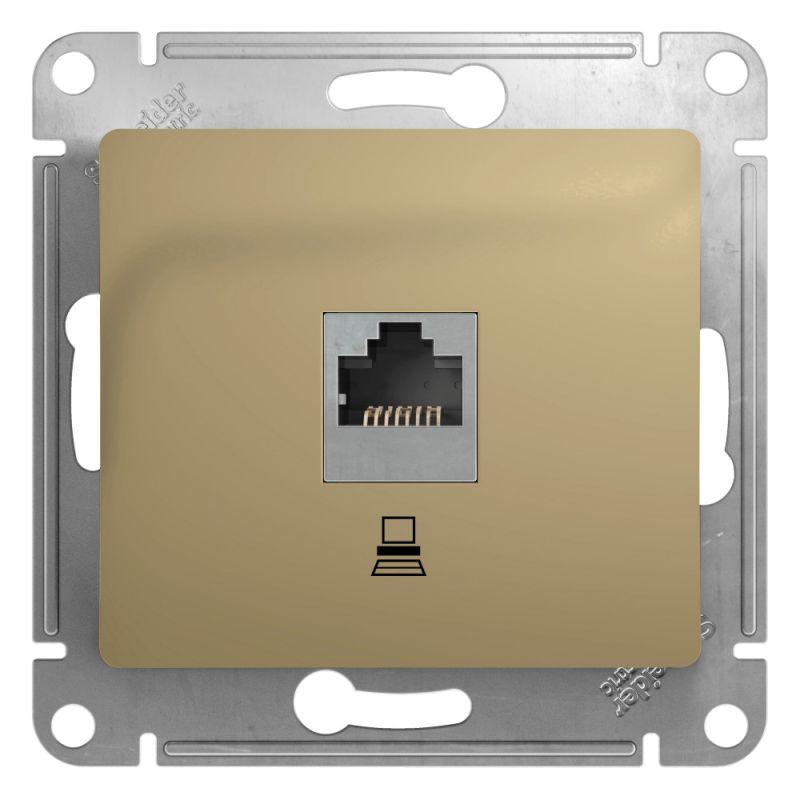 розетка компьютерная 1-м сп glossa rj45 кат.5e механизм титан se gsl000481k от BTSprom.by