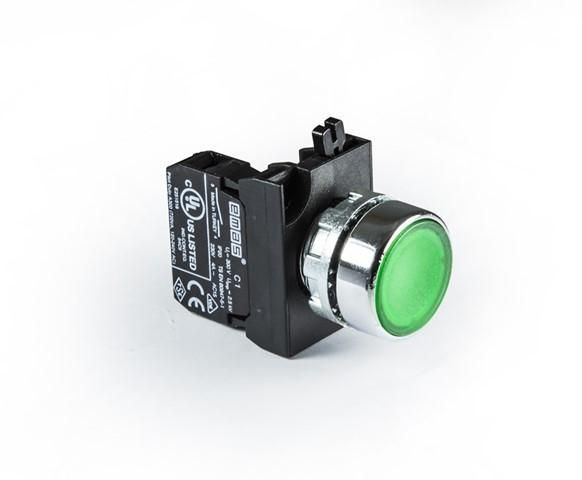 кнопка нажимная круглая зел. cm100dy (1но) emas cm100dy от BTSprom.by
