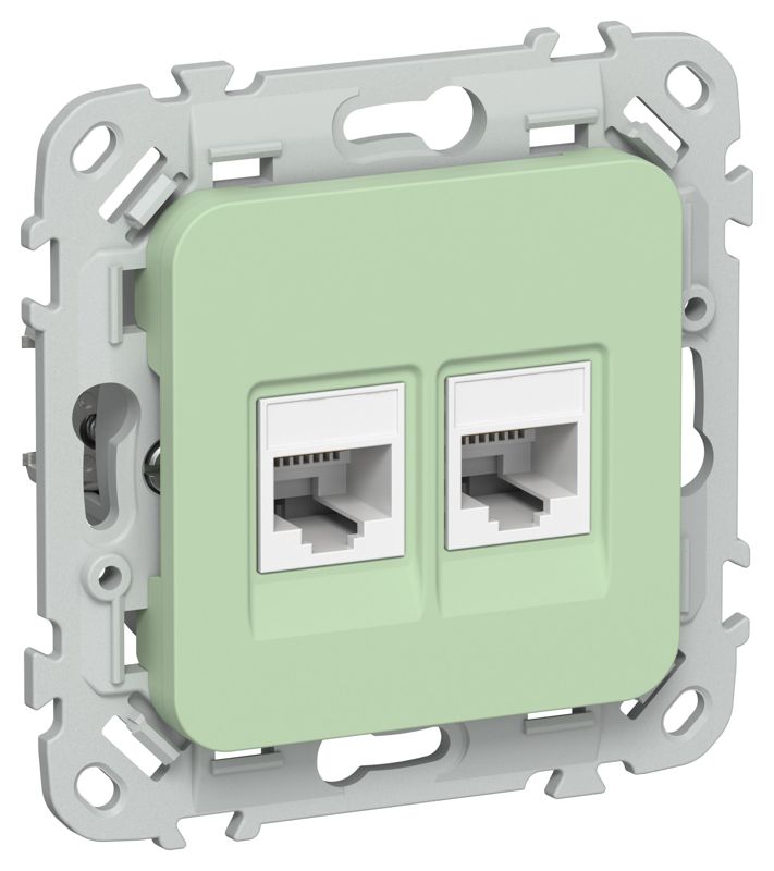 розетка компьютерная 2-м сп flite рк6-2-0-флф rj45 кат.6 utp механизм фисташк. iek fi-k22-2-k93 от BTSprom.by