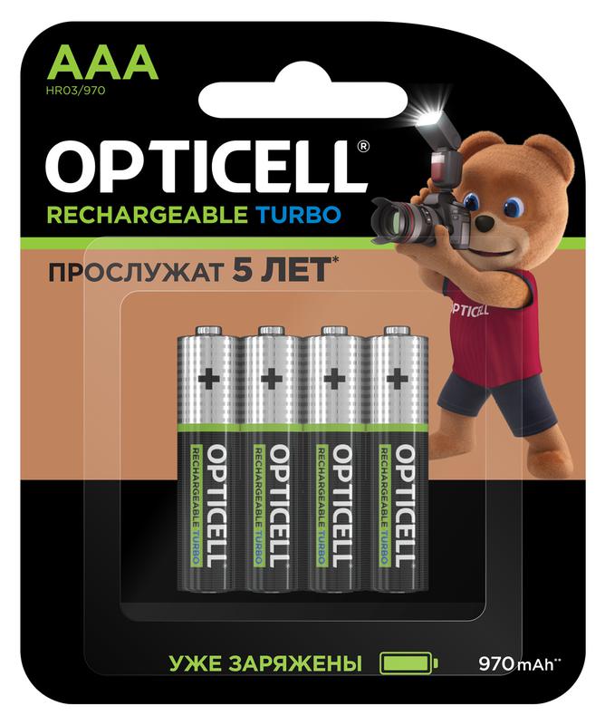 аккумулятор aaa/hr03 1.2в 970ма.ч ni-mh (блист. 4шт) turbo opticell 6080004 от BTSprom.by