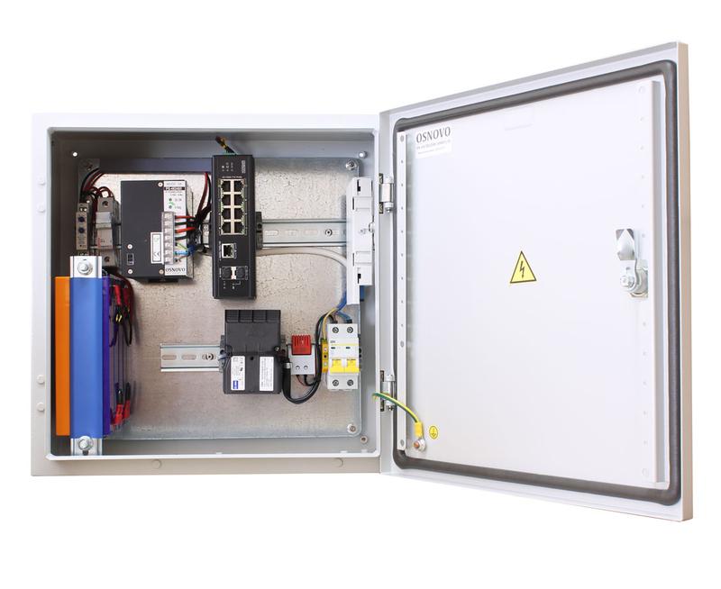 коммутатор уличный os-44tb1(sw-60812/i) с термостабил. и резерв. питанием на базе уличн. станции osnovo os-44tb1 osnovo 13590 от BTSprom.by