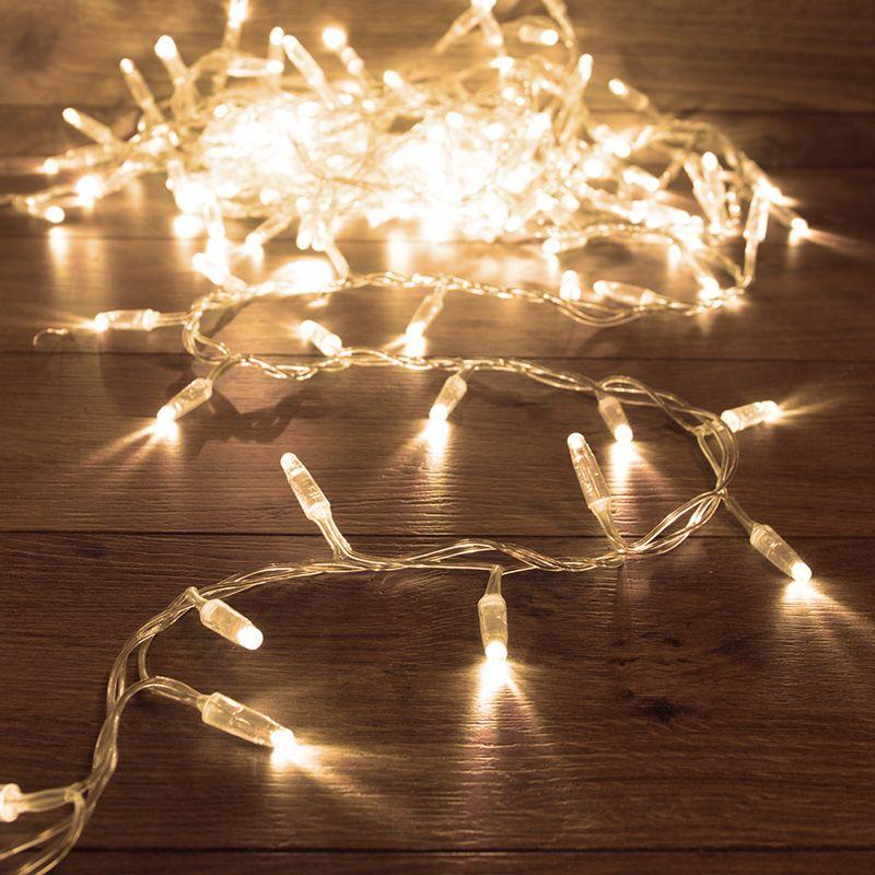 гирлянда светодиодная "кластер" 10м 200led тепл. бел. 16вт ip65 провод пвх прозр. (нужен шнур питания 303-500-1) neon-night 303-636 от BTSprom.by