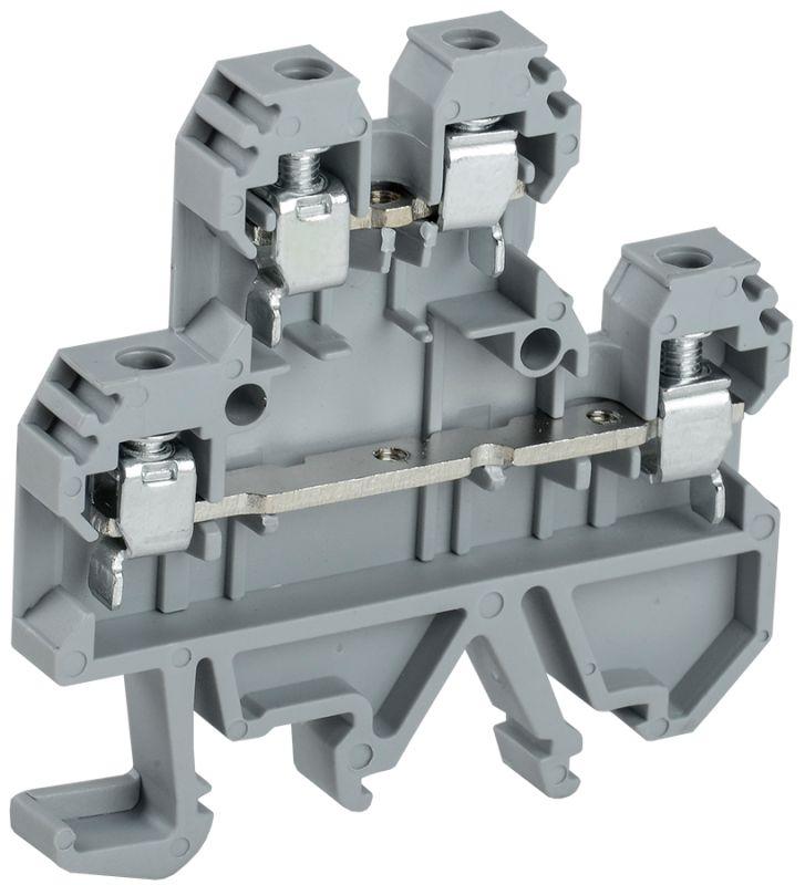 клемма винтовая кви-4-2l двухуровневая 4кв.мм сер. iek yzn30-004d-k03 от BTSprom.by