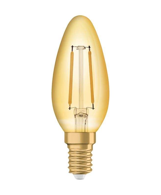 лампа светодиодная филаментная vintage 1906 led cl b fil gold 12 non-dim 1.5w/824 1.5вт 2400к тепл. бел. e14 120лм 220-240в (замена 12вт) зол. osram 4058075293205 от BTSprom.by