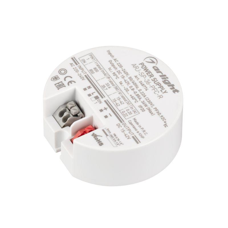 блок питания arj-sp-36-pfc-r 36вт 15-42в 0.8-0.85a ip20 пластик arlight 048774 от BTSprom.by