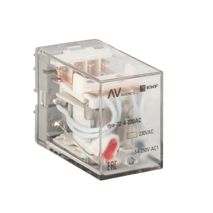 реле промежуточное rpa 22/4 5а 230в ac averes ekf rpa-22-4-230ac от BTSprom.by