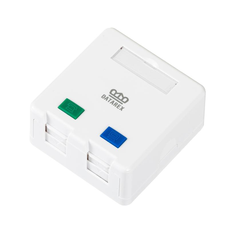 коробка настенная 2 порта шторки бел. datarex dr-512100 от BTSprom.by