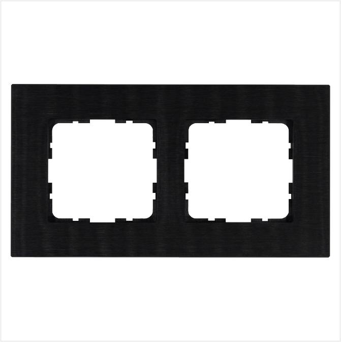 рамка 2-м g-metal метал. алюм. черн. black jasmart g1002ab от BTSprom.by