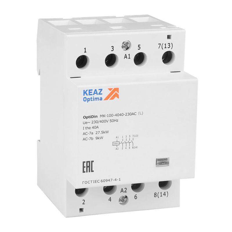 контактор модульный optidin mk-100-4040-230ac (l) кэаз 343733 от BTSprom.by