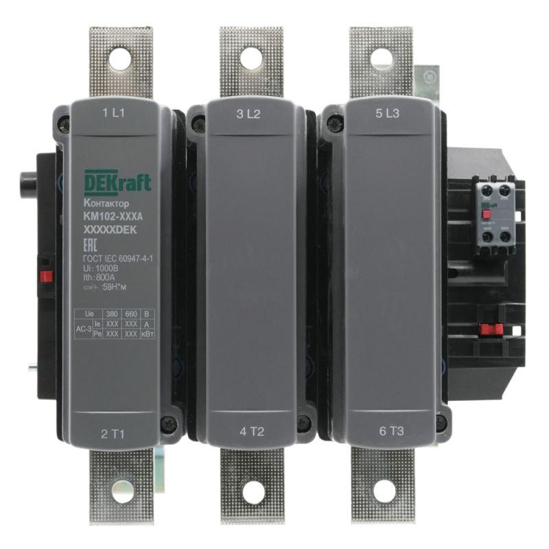 контактор 800а 380в ас ас3 ас4 1но+1нз км-102 dekraft 21959dek от BTSprom.by