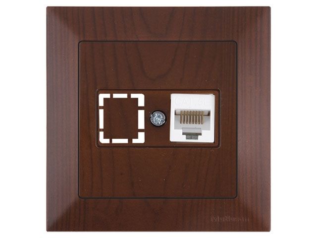 розетка компьютерная 1xrj45 (cat5e, скрытая) орех, daria, mutlusan ((rj 45)   8-pin, соединения типа 568a или 568b) 2120 136 0157 от BTSprom.by