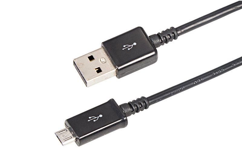 кабель usb microusb длинный штекер 1м черн. rexant 18-4268-20 от BTSprom.by