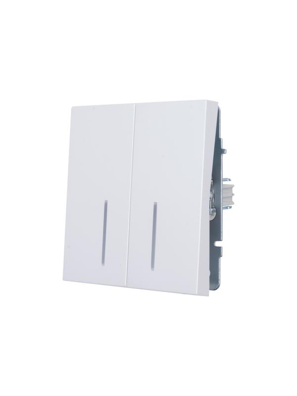 выключатель 2-кл. 1п сп zima 10а ip20 с подсветкой безвинтовой зажим/клемма механизм бел. искра матов. lezard 704-1488-112qc от BTSprom.by