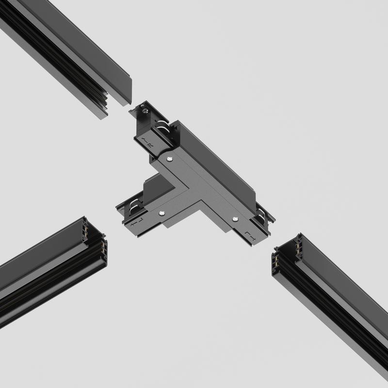  Коннектор Т-образный лев. Trinity черн. Voltega TRA-VGL005CT-31B-L фото в каталоге от BTSprom.by