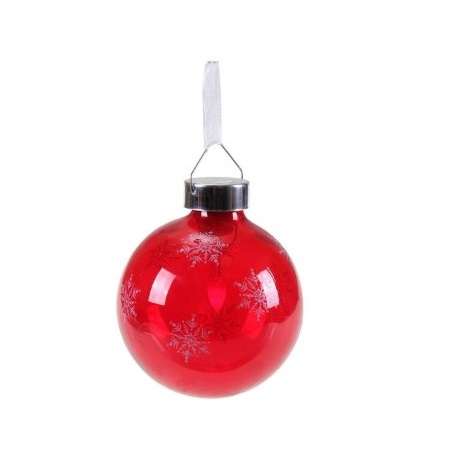 игрушка на елку "шар" gm3307-31 8см красн. прозр. стекло с орнаментом; красн. светодиод на батарейках 3xlr44 (таблетка) (уп.6шт) shlights 4690601021014 от BTSprom.by