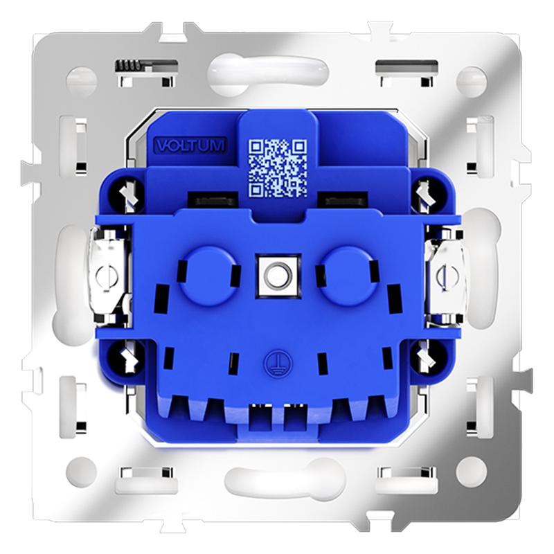  Розетка 1-м СП S70 16А с заземл. защ. шторки + крышка механизм бел. глянцевый Voltum VLS040301 фото в каталоге от BTSprom.by