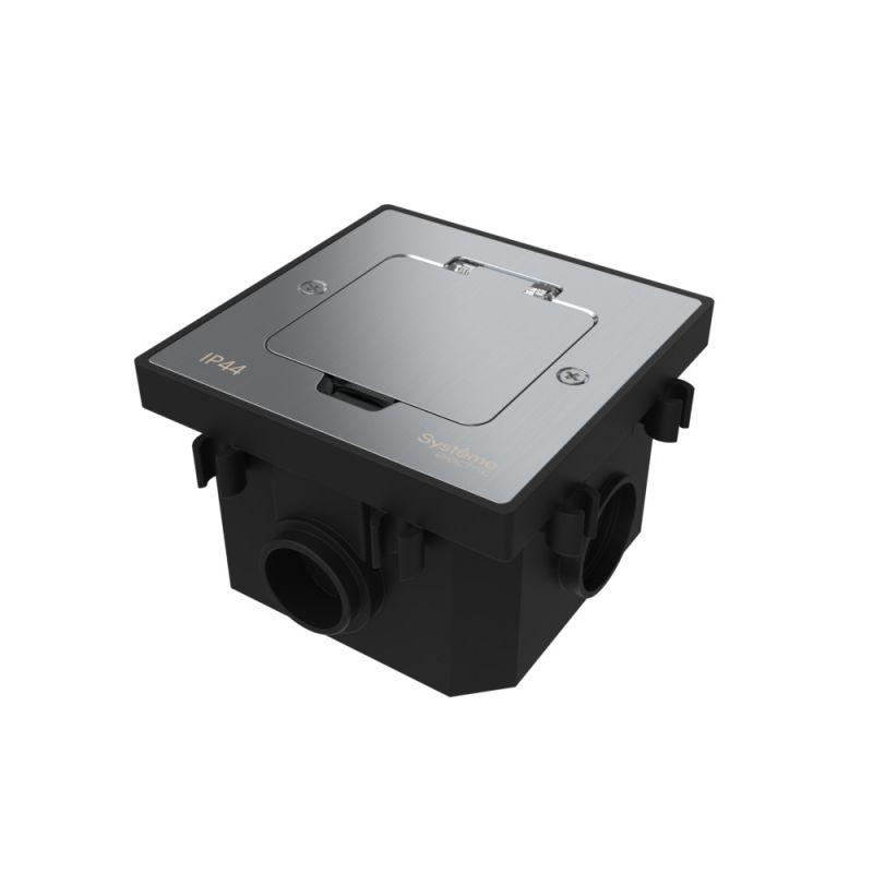 лючок multidesk mdk20 на 2мод. ip44 с монтажной коробкой для бетонных полов серебр. se mdk20202sc от BTSprom.by