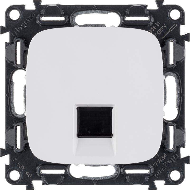 розетка компьютерная 1-м valena allure rj45 кат.5e utp с лицев. панелью механизм бел. leg 753740 от BTSprom.by