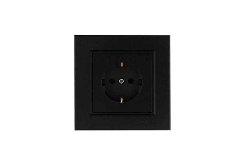 розетка с заземления karea черн. makel 56054028 от BTSprom.by