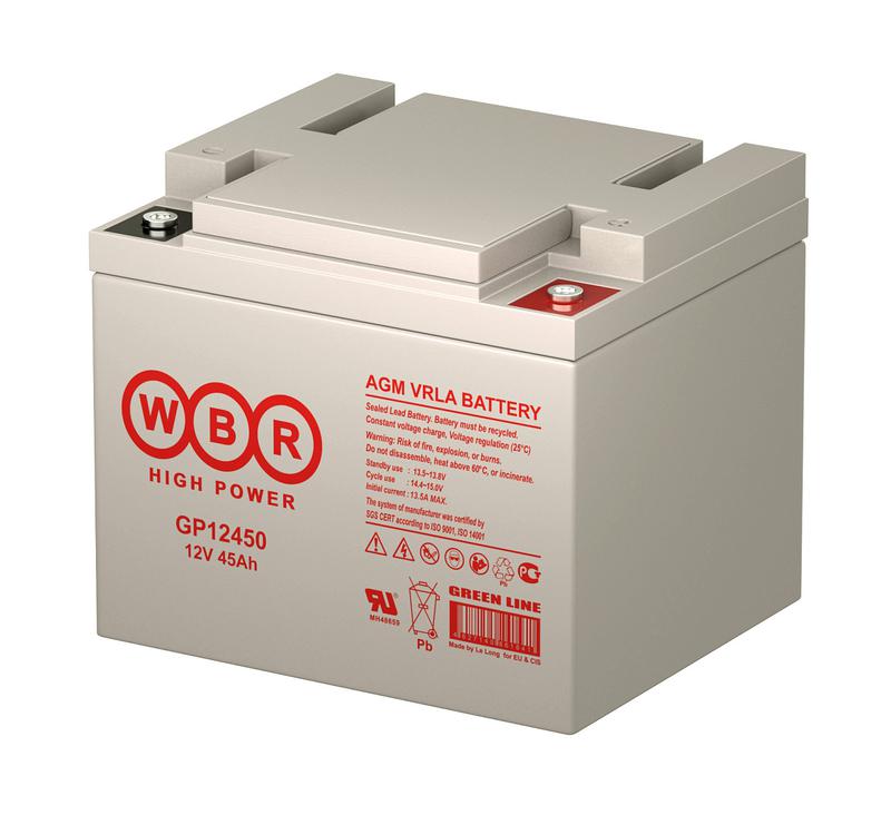  Аккумулятор 12В 45А.ч WBR GP12450 WBR фото в каталоге от BTSprom.by