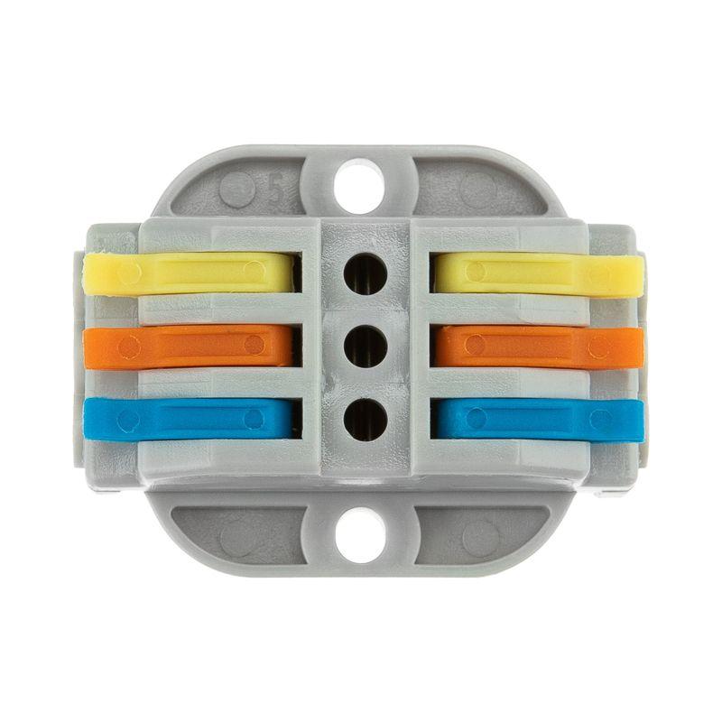  Клемма строительно-монтажная СМК проходная 222-423P 3п 0.08-4кв.мм с монтажной площадкой сер. (уп.25шт) Rexant 07-6263 фото в каталоге от BTSprom.by