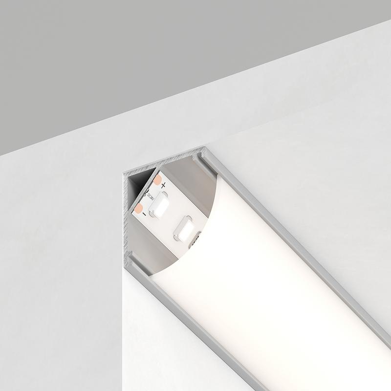 профиль алюминиевый "угловой круглый 16х16мм" серебр. cab280 с матовым экраном 2 заглушками 4 крепежами в комплекте feron feron 10299 от BTSprom.by