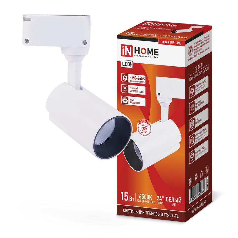 светильник светодиодный трековый top-line tr-07-tl 15вт 6500к ip40 1500лм 24град. бел. in home 4690612040134 от BTSprom.by