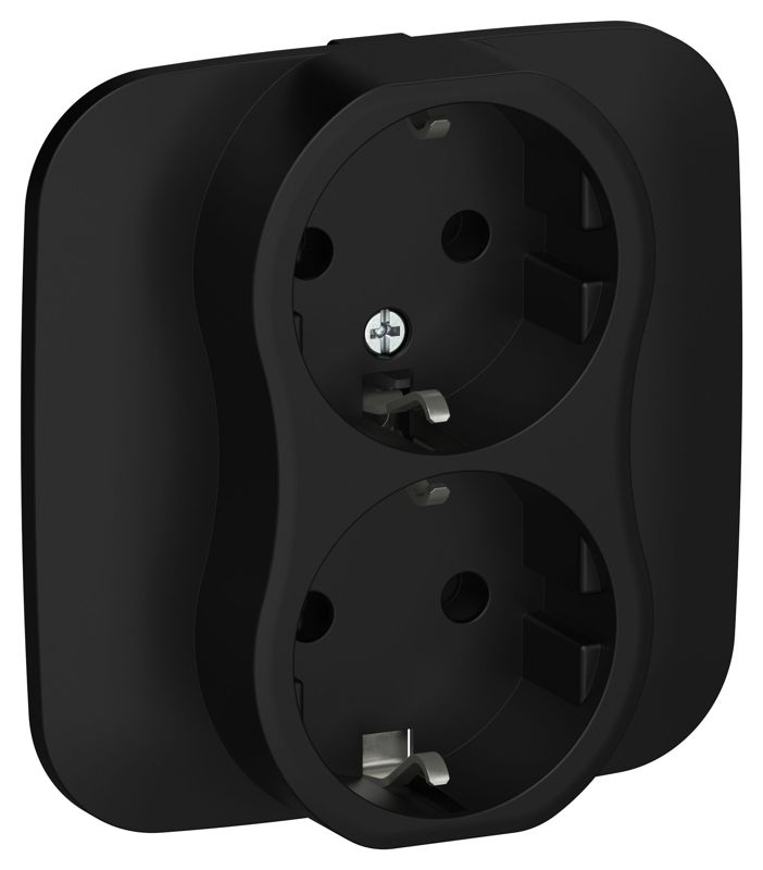 розетка 2-м сп flite рс12-0-а-флч 16а с заземл. без защ. шторок в сборе механизм черн. iek fi-r21a-16-k02 от BTSprom.by