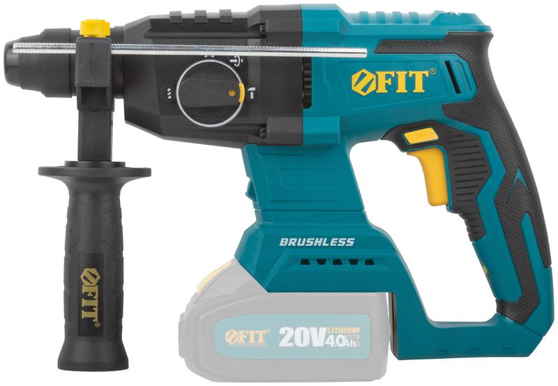  Перфоратор аккумуляторный бесщеточный 20В 0-1150об/мин 0-5200уд/мин 3Дж 3 режима SDS-PLUS реверс без АКБ FIT 79910 фото в каталоге от BTSprom.by