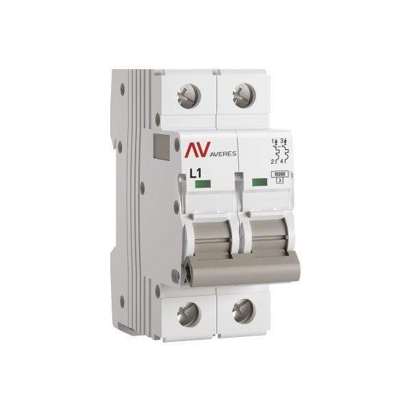 выключатель автоматический модульный 2п l 1а 10ка av-10 averes ekf mcb10-2-01l-av от BTSprom.by