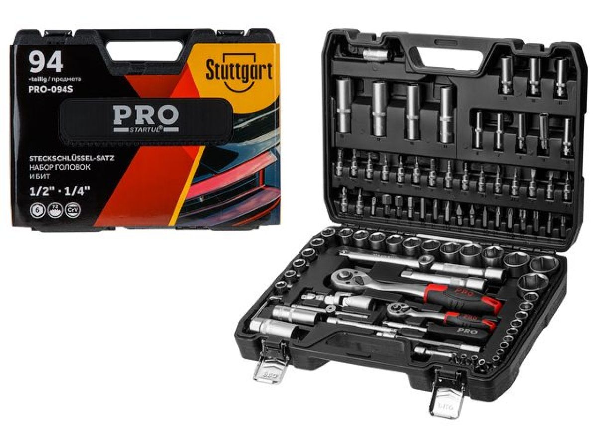 набор головок и бит 94пр. 1/4",1/2" pro startul stuttgart (pro-094s) (6 граней) pro-094s от BTSprom.by